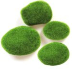 Moss Balls for Aquarium Artificial Grass Stones for Aquariums Home Decoration Items, Natural Green Foam Artificial Rocks Plant Silk for Fairy Garden and Crafting (Green)