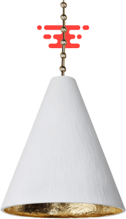 gilded plaster cone hanging light