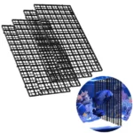 2 Pcs Black Plastic Partition Board Grid Divider Tray for Aquarium