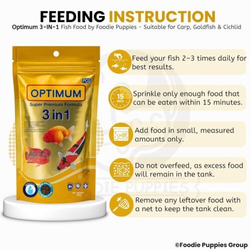 Optimum Super Premium Formula 3 in 1 6% Spirulina Fish Food 100g 7 Optimum Super Premium Formula 3 in 1 6% Spirulina Fish Food 100g